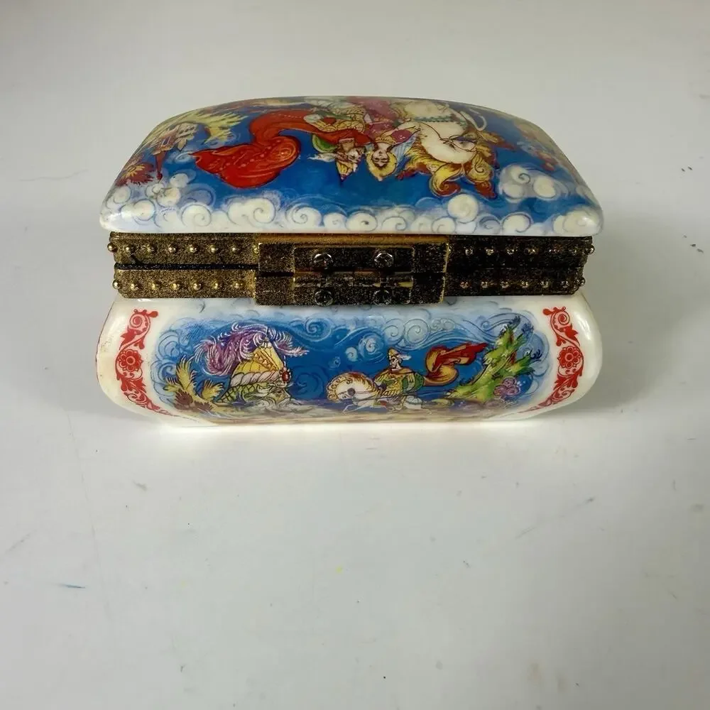 Lucy Maxym Fairy Tale Fantasies Ruslan & Ludmilla Porcelain Trinket Box #66